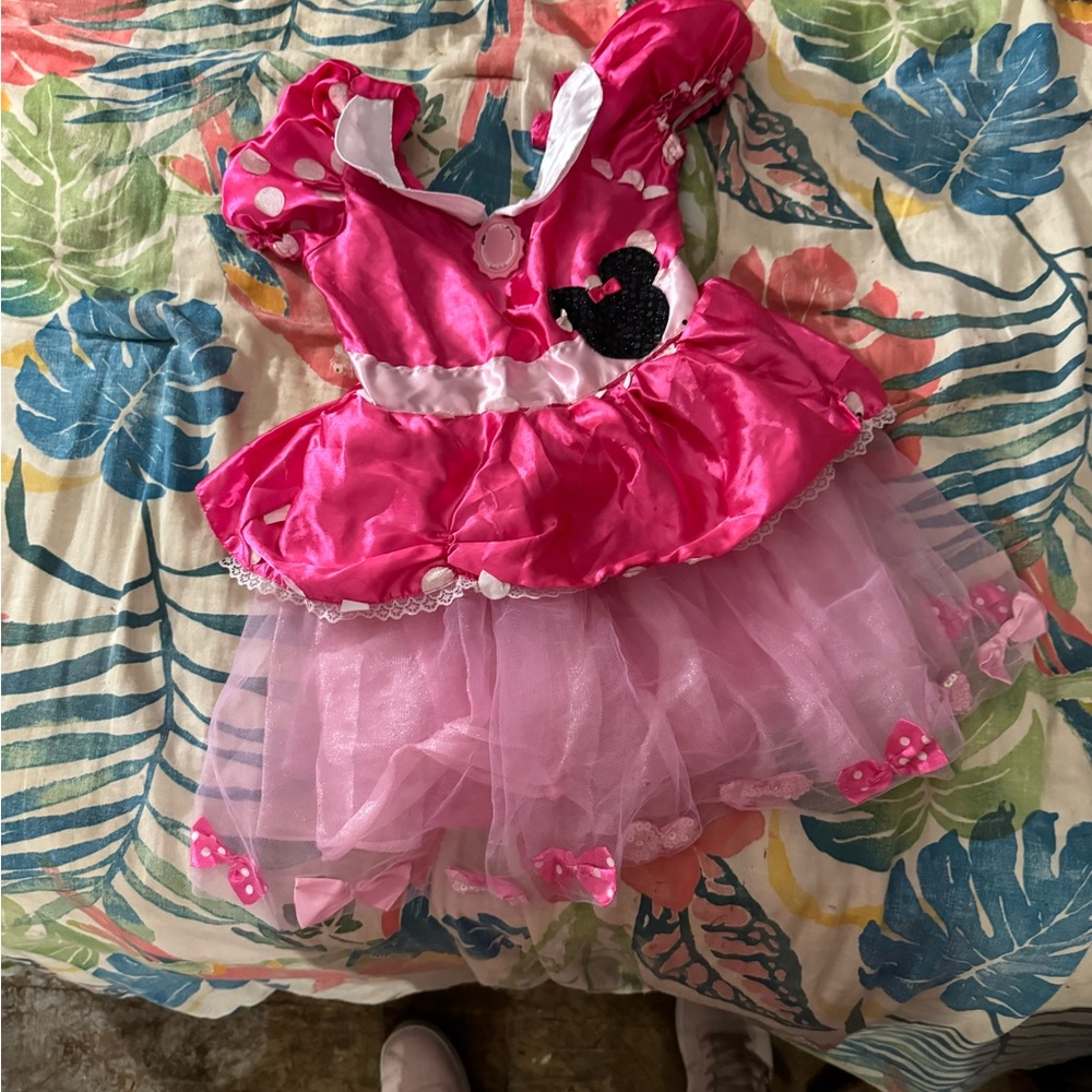 Little Girls Minnie Mouse Dress Up Dress Size 4-6